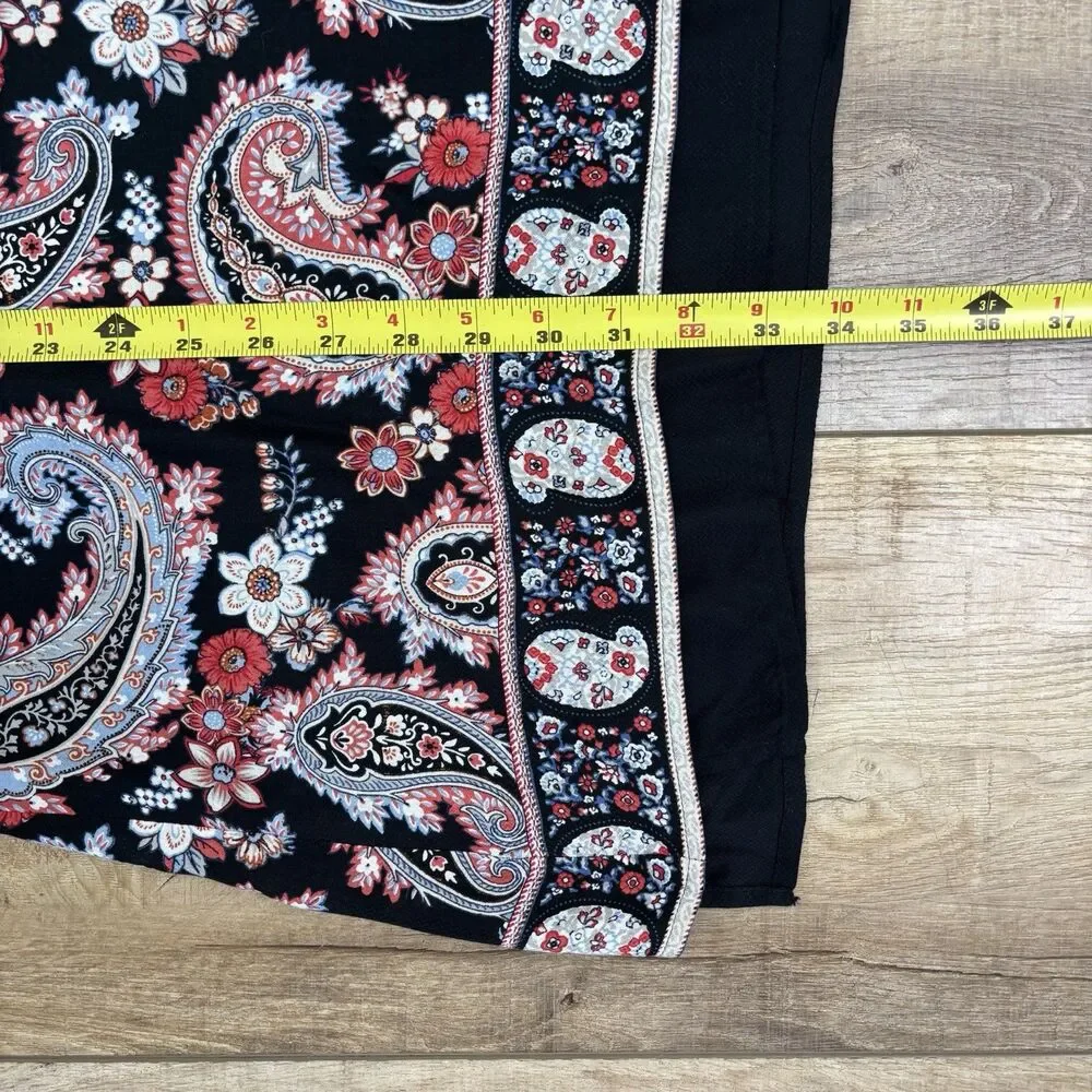 J Jill Womens Black Floral Paisley Dress Size L Shift Lined Lightweight Summer - Picture 10 of 13